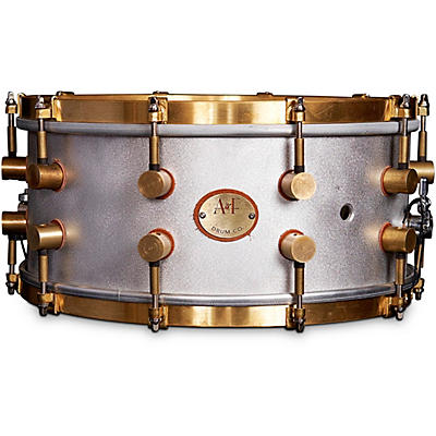 A&F Drum  Co A&F'ers Bell Series Aluminum Snare Drum With Untreated Brass Hardware, 14x6x5"