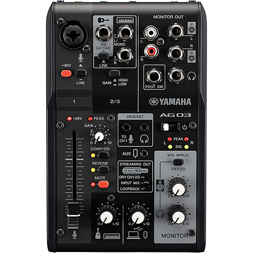 Yamaha AG03MK2 3-Channel Mixer/USB Interface for IOS/Mac/PC Black Condition 2 - Blemished  197881068820