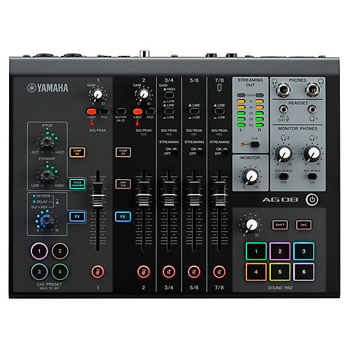 Yamaha AG08 8-Channel Mixer/USB Interface for Mac/PC Black