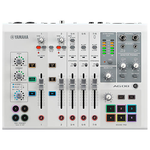 Yamaha AG08 8-Channel Mixer/USB Interface for Mac/PC White