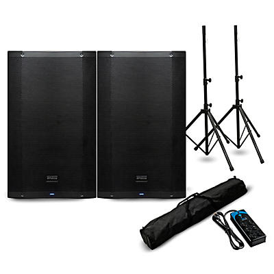 PreSonus AIR15 15" Powered Speaker Pair with Stands and Power Strip