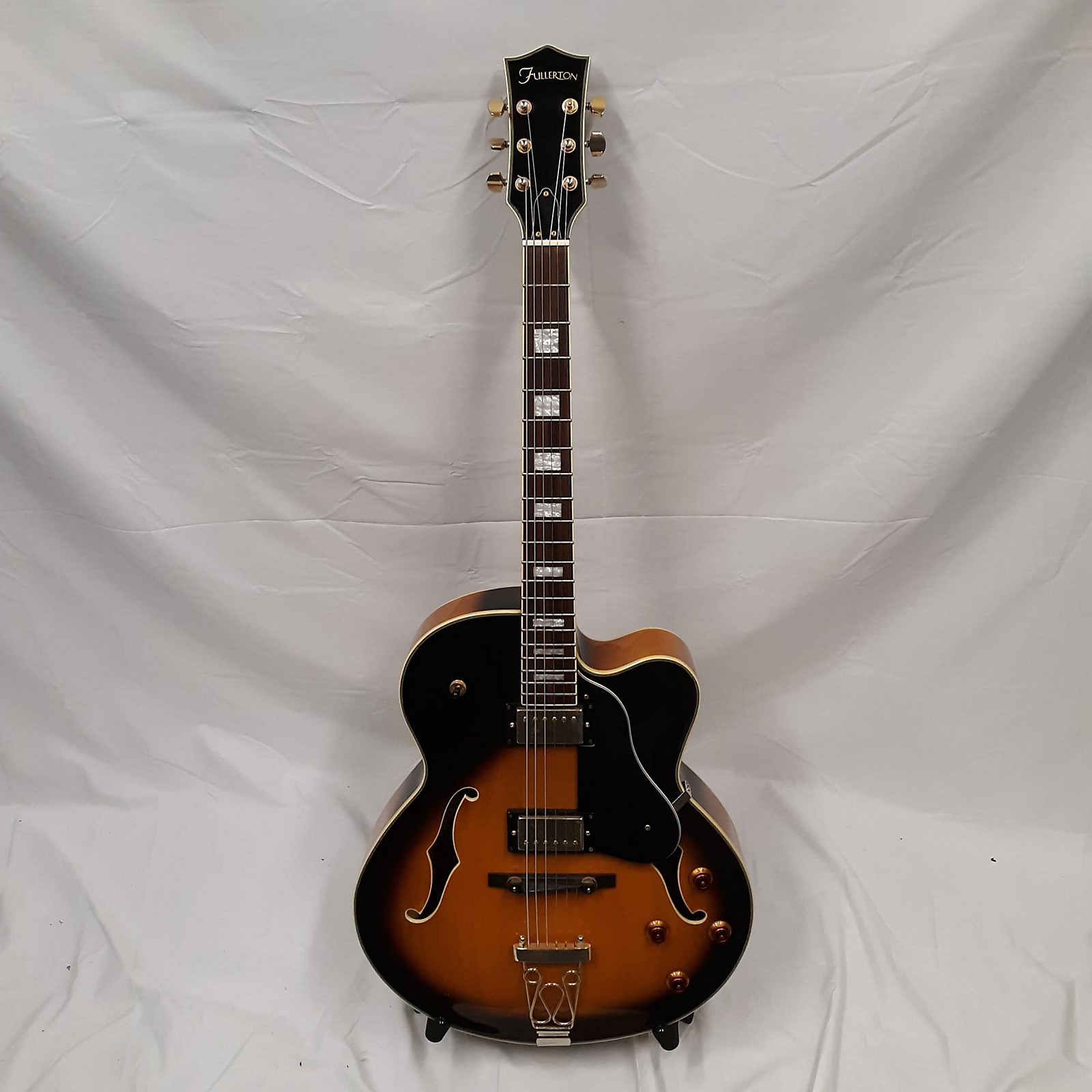 Used Fullerton AJZ175 Hollow Body Electric Guitar Vintage Sunburst