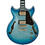 Ibanez AM93QM Artcore Expressionist Series Electric Guitar Jet Blue Burst
