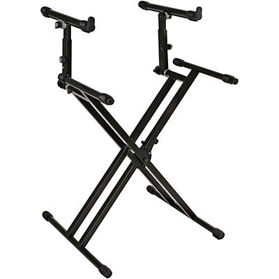 Quik-Lok AMS-QL-742 Double-Tier Double-Braced Keyboard Stand