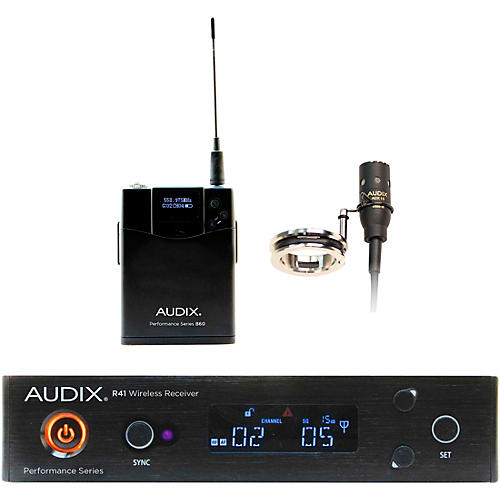 Audix AP41 FLUTE Wireless Microphone System with R41 Diversity Receiver, B60 Bodypack and ADX10FLP Condenser Microphone and Mount Band B