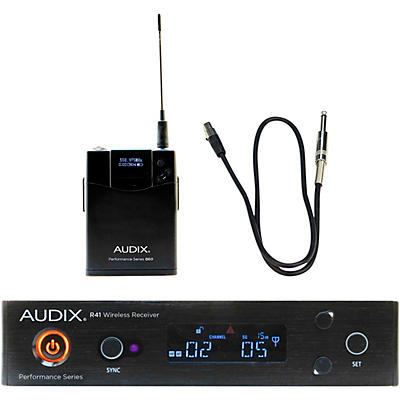 Audix AP41 GUITAR Wireless Microphone System with R41 Diversity Receiver, B60 Bodypack and Guitar Cable