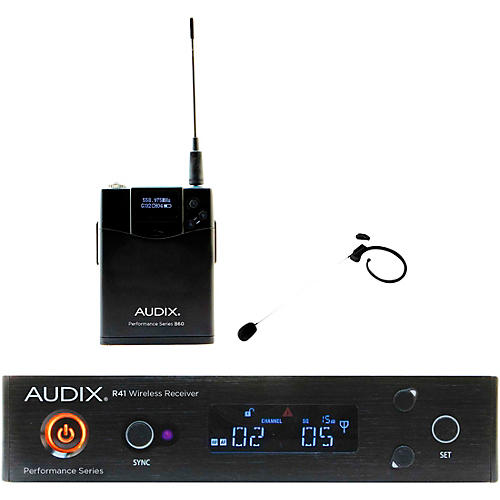 Audix AP41 HT7 Wireless Microphone System with R41 Diversity Receiver, B60 Bodypack and HT7 Headworn Microphone Condition 1 - Mint Band B Black