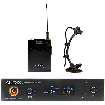 Audix AP41 SAX Wireless Microphone System with R41 Diversity Receiver, B60 Bodypack and ADX20I Clip-on Condenser Microphone