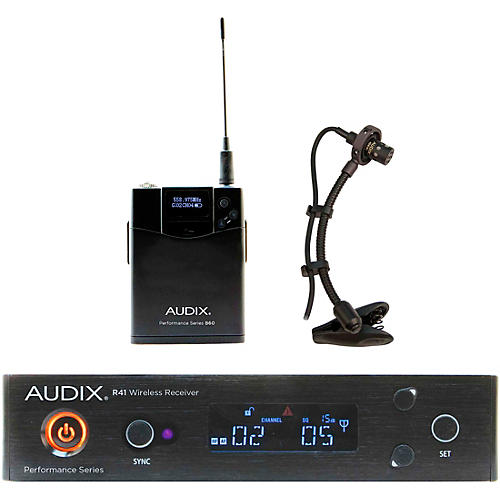 Audix AP41 SAX Wireless Microphone System with R41 Diversity Receiver, B60 Bodypack and ADX20I Clip-on Condenser Microphone Band A