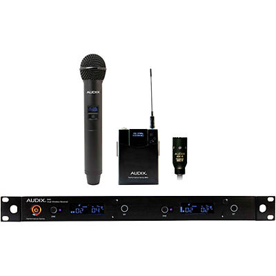 Audix AP42 C210 Wireless Microphone System with R42 Two Channel Diversity Receiver, H60/OM2 Handheld Transmitter, B60 Bodypack Transmitter and ADX10 Lavalier Microphone