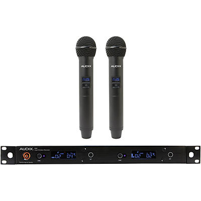 Audix AP42 OM5 Dual Handheld Wireless Microphone System with R42 Two Channel Diversity Receiver and Two H60/OM5 Handheld Transmitters