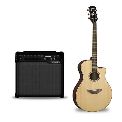 Yamaha APX600 Acoustic-Electric Guitar and Line 6 Spider V 30 Guitar Combo Amp