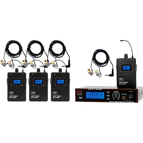 Galaxy Audio AS-1406-4 Wireless Personal Monitor Band Pack System Band M Black