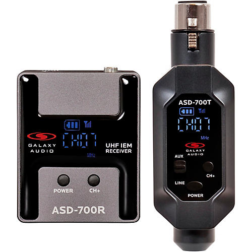 Galaxy Audio ASD-700 Digital 15 Channel UHF Plug & Play Wireless In-Ear Monitor System with EB5 Earbuds Frequency CODE B5 550-569 MHz Frequency CODE B6 571-585 MHz