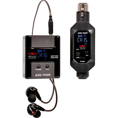Galaxy Audio ASD-700 Digital 15 Channel UHF Plug & Play Wireless In-Ear Monitor System with EB5 Earbuds Frequency CODE B5 550-569 MHz