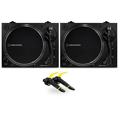 Audio-Technica AT-LP120XBT-USB Bluetooth Direct-Drive Turntable Pair with Ortofon Concorde Club Cartridge Twin Pack