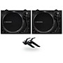 Audio-Technica AT-LP120XBT-USB Bluetooth Direct-Drive Turntable Pair with Ortofon Concorde Mix Cartridge Twin Pack