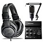 Audio-Technica AT2020 Condenser Microphone, ATH-M20X Headphones, AT8700 Boom Arm & AT-UMX3 Mixer Bundle