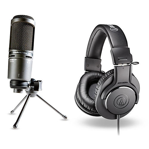 AT2020USB+ Mic With ATH-M20x Headphones