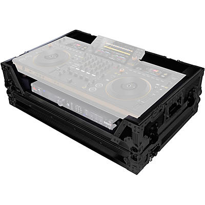ProX ATA Flight Style Road Case For Pioneer Opus Quad DJ Controller with 1U Rack Space and Wheels Black on Black