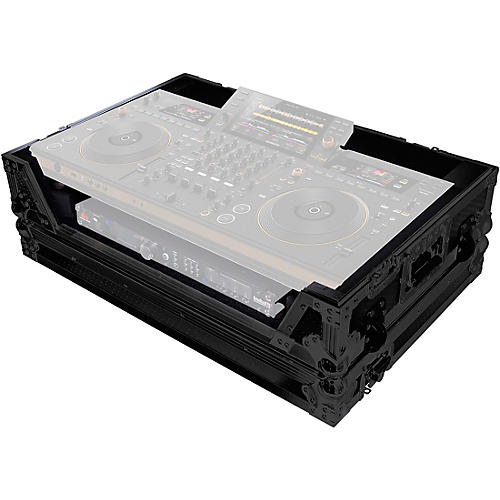 ProX Truss ATA Flight Style Road Case For Pioneer Opus Quad DJ Controller with 1U Rack Space and Wheels Black on Black