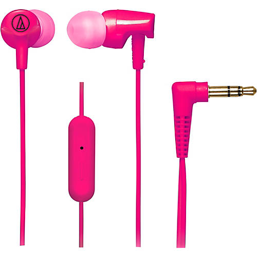 Audio-Technica ATH-CLR100IS SonicFuel In-ear Headphones with In-line Mic & Control Pink