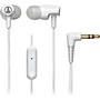 Audio-Technica ATH-CLR100IS SonicFuel In-ear Headphones with In-line Mic & Control White