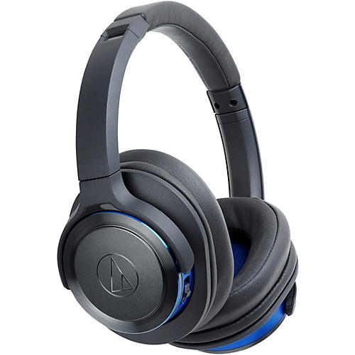 ATH-WS660BTGBL Solid Bass Over-Ear Bluetooth Headphone in Blue/Gray