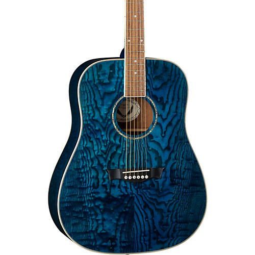 Dean AXS Dreadnought Quilt Acoustic Guitar Transparent Blue