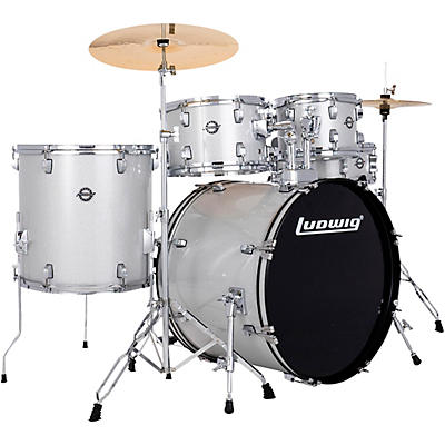 Ludwig Accent 5-Piece Drum Kit With 22" Bass Drum, Hardware and Cymbals