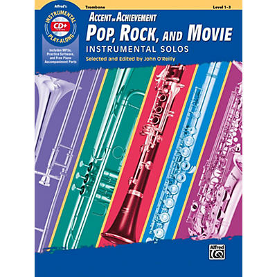 Alfred Accent on Achievement Pop, Rock, and Movie Instrumental Solos Trombone Book, Level 1-3