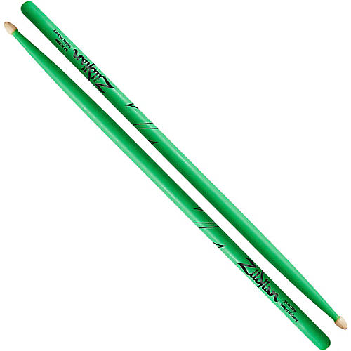 Zildjian Acorn Tip Neon Green Drumsticks 5A Wood Tip