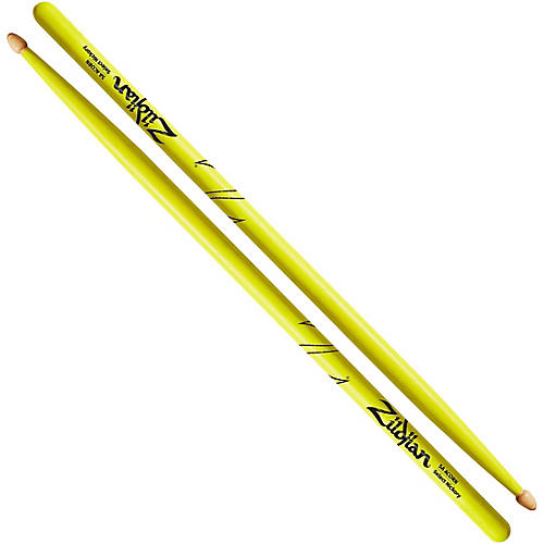 Zildjian Acorn Tip Neon Yellow Drum Sticks 5A Wood Tip