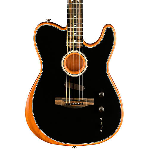 Fender Acoustasonic Telecaster Ebony Fingerboard Acoustic-Electric Guitar Black