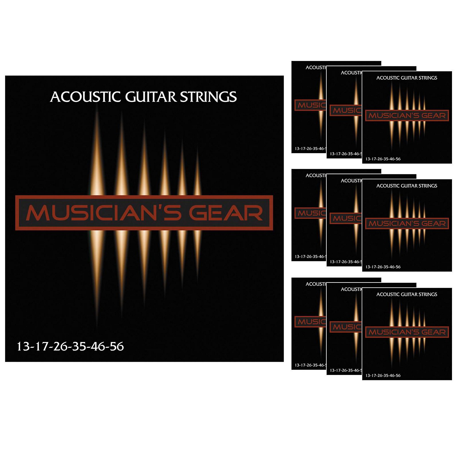 Musician's Gear Acoustic 13 80/20 Bronze Guitar Strings 10Pack