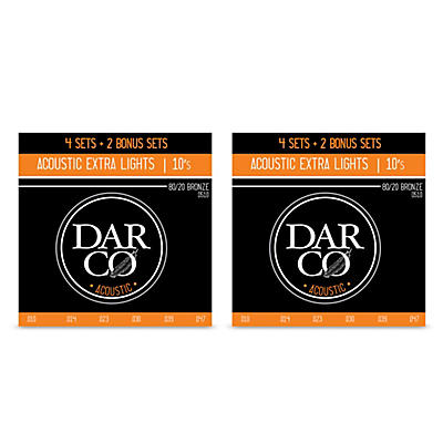 DARCO Acoustic 6 Set Value Pack D510 80/20 Extra Light-Extra Light (10-47) 2-Pack