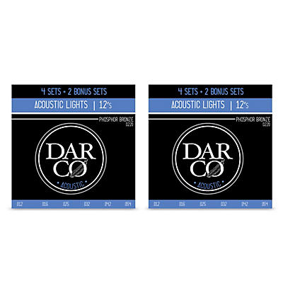 DARCO Acoustic 6 Set Value Pack Phosphor Bronze Lights-Light (12-54) 2-Pack
