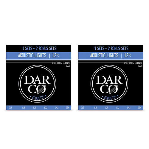 Darco Acoustic 6 Set Value Pack Phosphor Bronze Lights-Light (12-54) 2-Pack