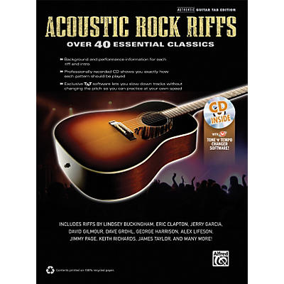 Alfred Acoustic Rock Riffs Guitar Book & CD