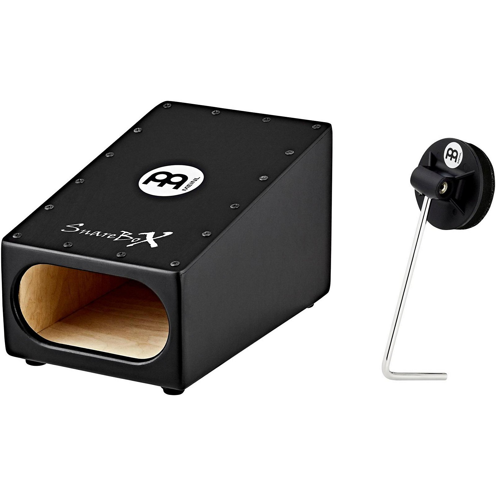 Meinl Acoustic Snare Stomp Box with LShaped Beater, Black Musician