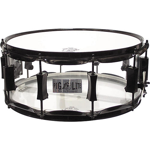 Acrylic Snare Drum with Black Powder Hardware