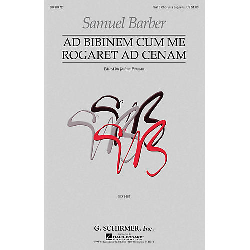 G. Schirmer Ad Bibinem Cum Me Rogaret Ad Cenam (First Edition) SATB a cappella composed by Samuel Barber