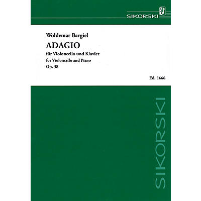 SIKORSKI Adagio, Op. 38 (Violoncello and Piano) String Series Softcover Composed by Woldemar Bargiel