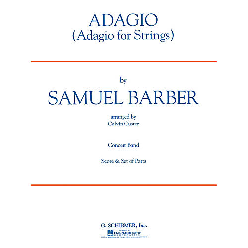 G. Schirmer Adagio Sc Concert Band Composed by S Barber