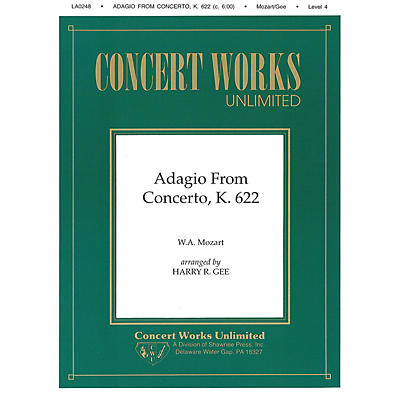 Hal Leonard Adagio from Concerto, K. 622 Clarinet/Piano Clarinet Arranged by Harry Gee