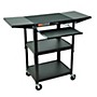 H. Wilson Adjustable Height Cart with Keyboard Tray and Drop Leaf Shelves