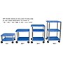 H. Wilson Adjustable-Height Open Shelf Tuffy Cart Blue and Nickel Small-Large