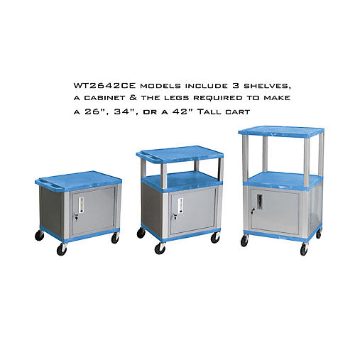 Adjustable-Height Tuffy Cart with Lockable Cabinet