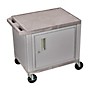 H. Wilson Adjustable-Height Tuffy Cart with Lockable Cabinet Gray and Nickel Small-Large