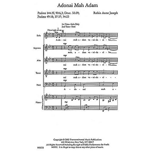 Transcontinental Music Adonai Mah Adam (O God, What Are We?) SATB composed by Robin Joseph